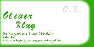 oliver klug business card